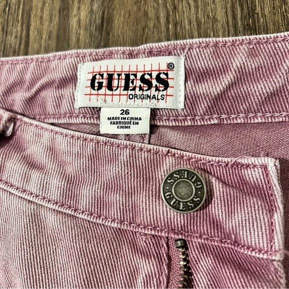 GUESS Originals Mid-Rise Women’s Overdye Slouchy Carpenter Pink Wash Jeans - Picture 4 of 16